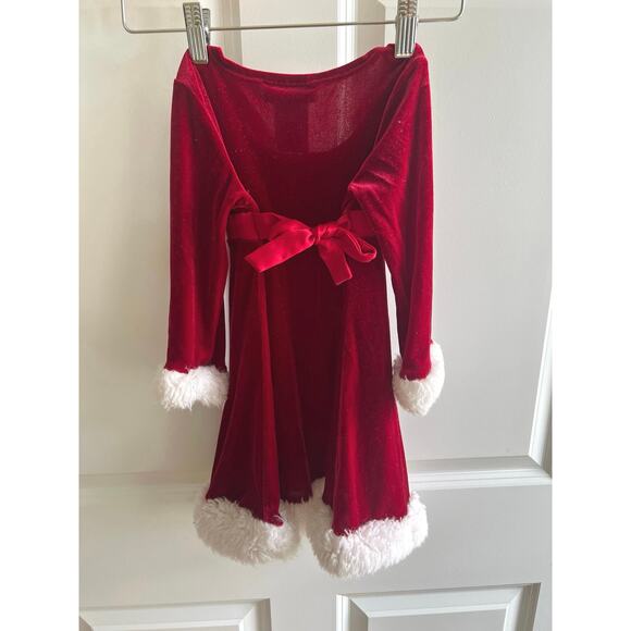 Girls Bonnie Jean Dress 3T Red Velvet Faux‎ Fur Christmas Holiday Santa Style - Picture 4 of 6